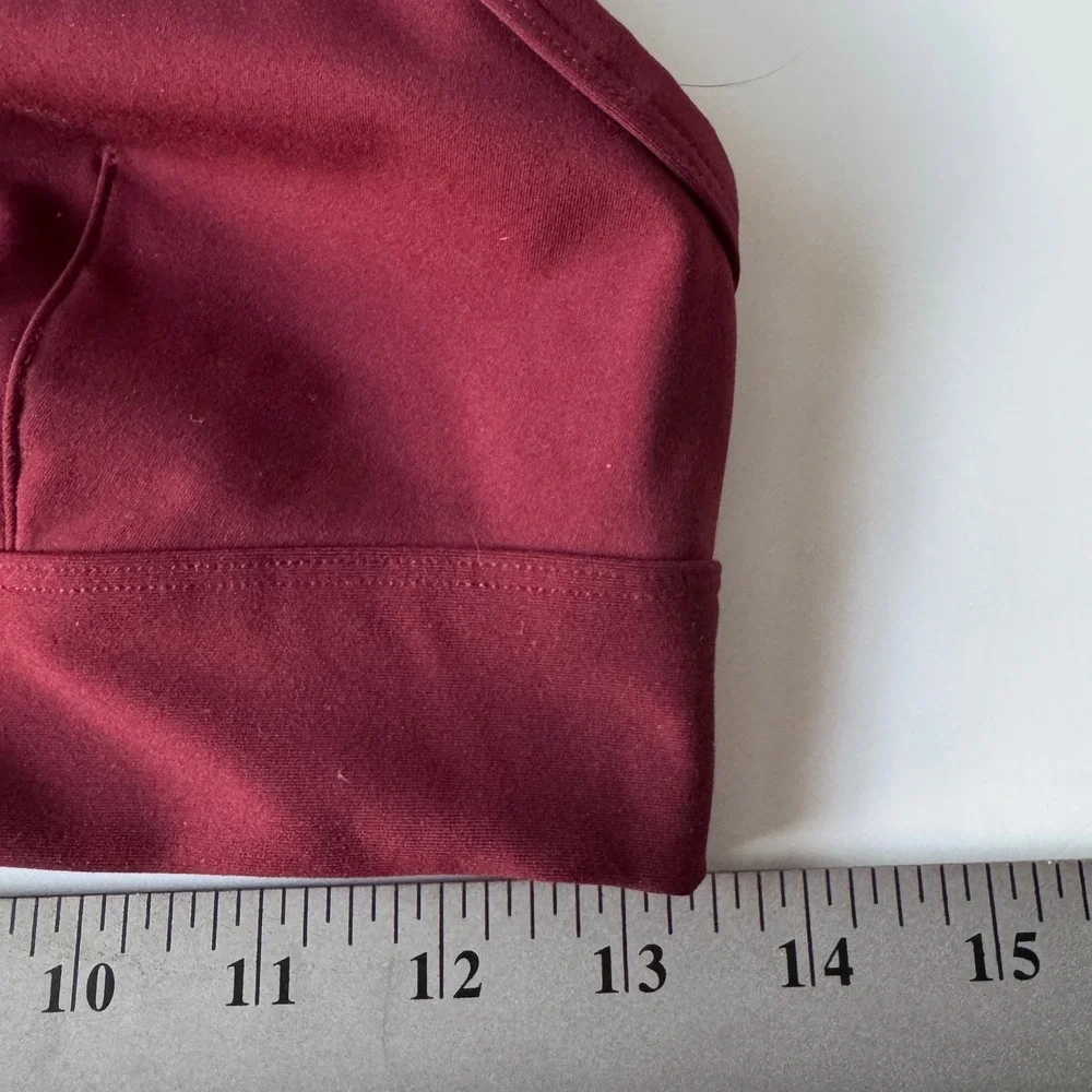 Savage X Fenty Burgundy Strappy Halter Bralette Bra Top Size L Runs Small - Picture 5 of 6
